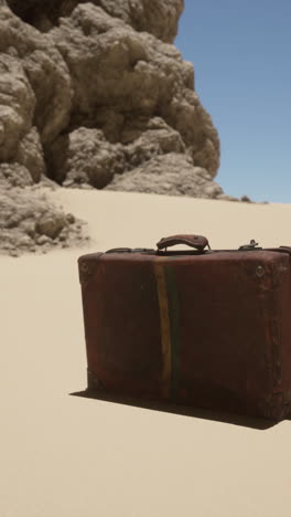 vintage suitcase in the desert