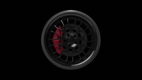 single sport car wheel speeding