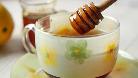 honey lemon tea on a table