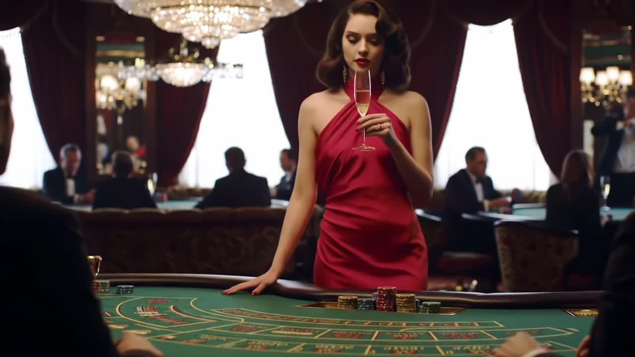 Una serata elegante al casinò: abiti glamour e puntate alte catturano l'atmosfera sofisticata di un'esperienza di gioco lussuosa