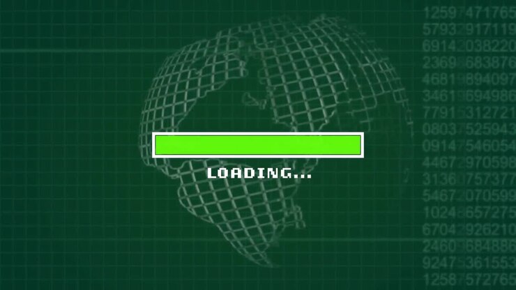 Animation of data loading bar over data processing