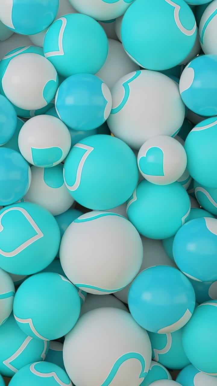 patrón de esfera 3d abstracto con corazones