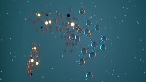 molecules and biology, biological concept, 3d rendering.