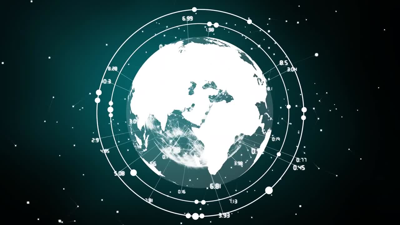 Animation of data processing over globe