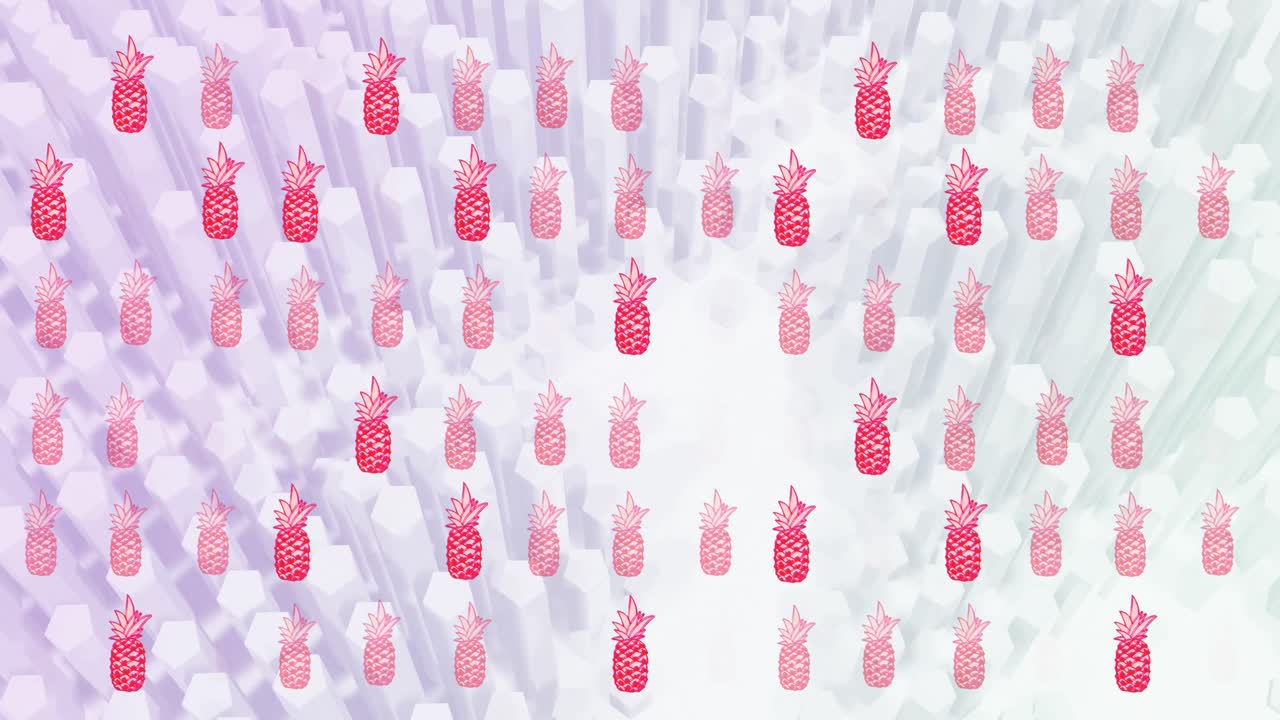 백색 배경 에 모양 을 반복 한 파인애플 의 애니메이션