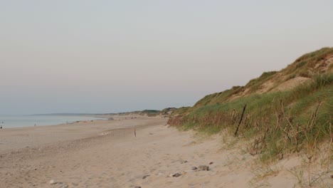 Scenic-view-over-beach-panning-right-to-left-to-the-beach