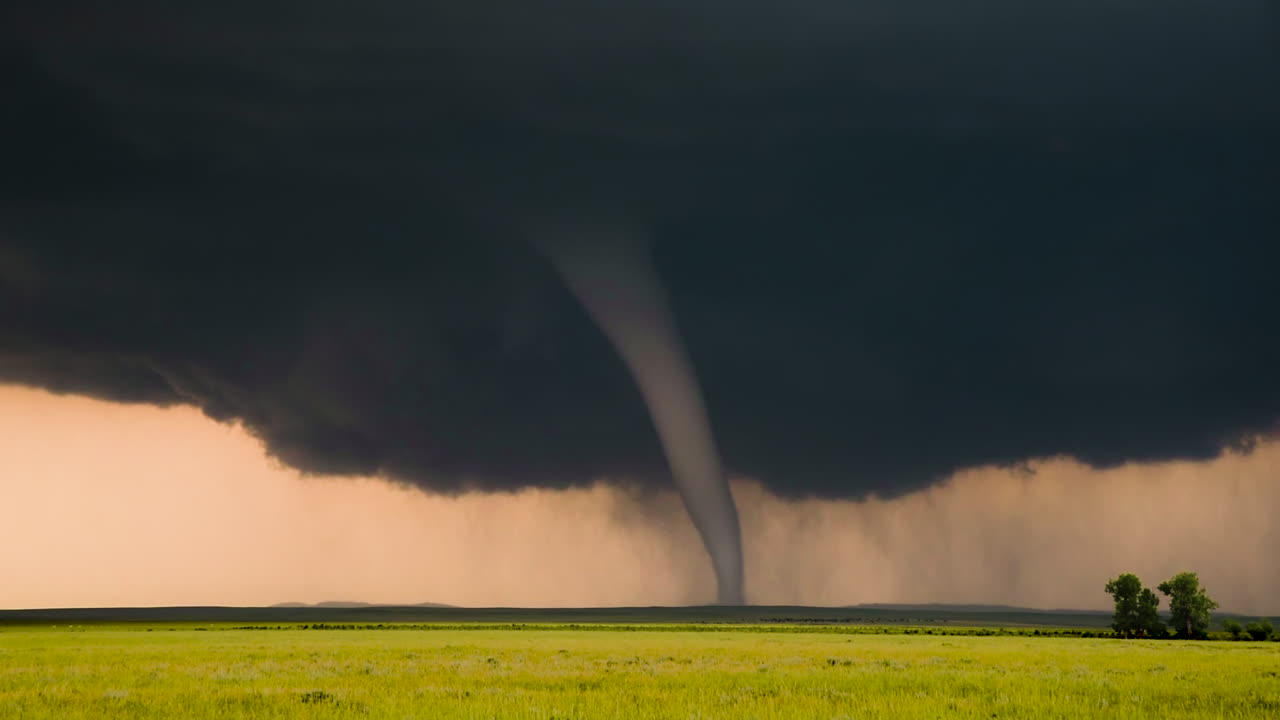 Tornado over a field
