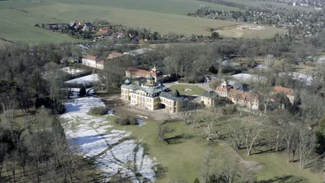 drone aerial footage of weimar on a sunny spring day