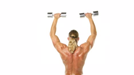 man doing dumbbell shoulder press