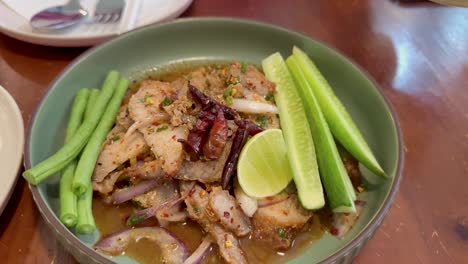 delicious thai salad with fresh vegetables