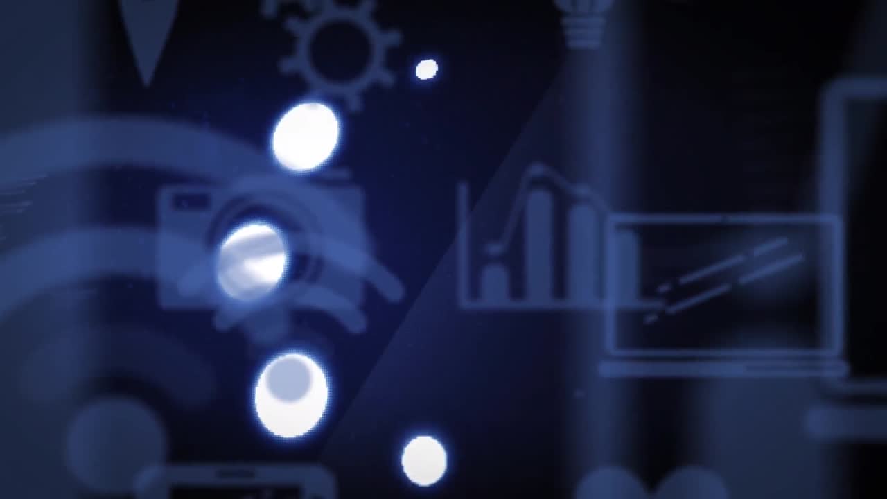 Animation of data loading ring over media icons