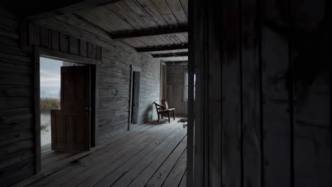 abandoned wooden house interior