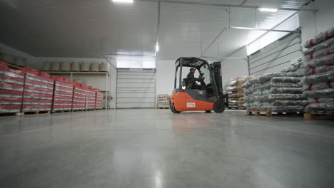 forklift operation in a warehouse