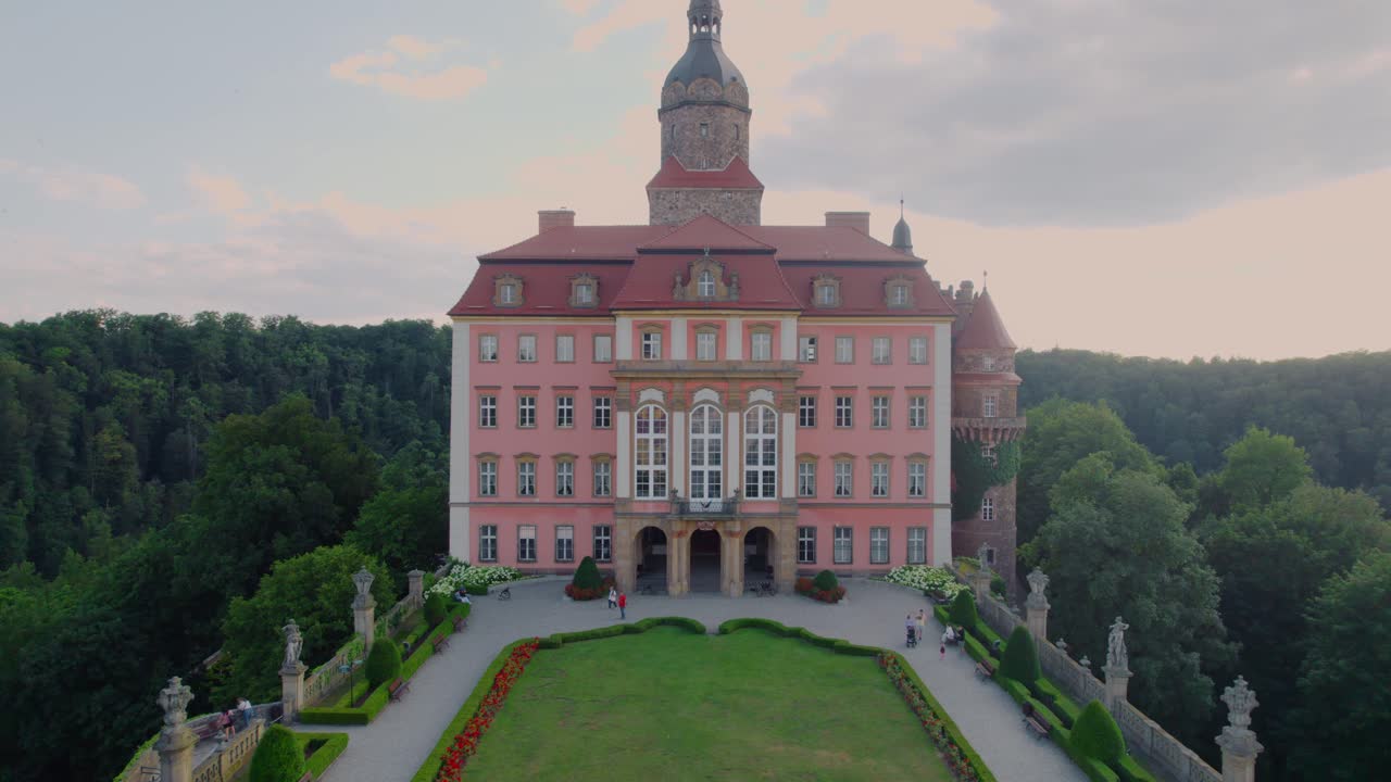 Pink Castle in Poland