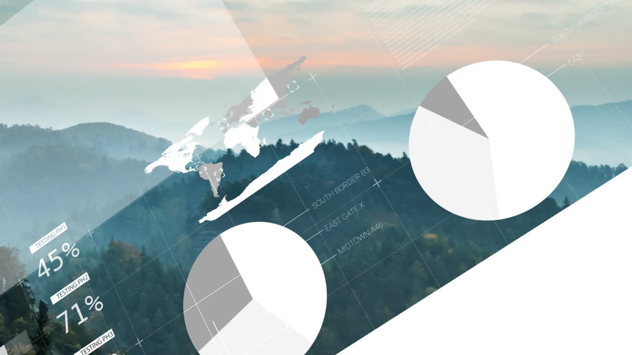 풍경에 대한 데이터 처리의 애니메이션