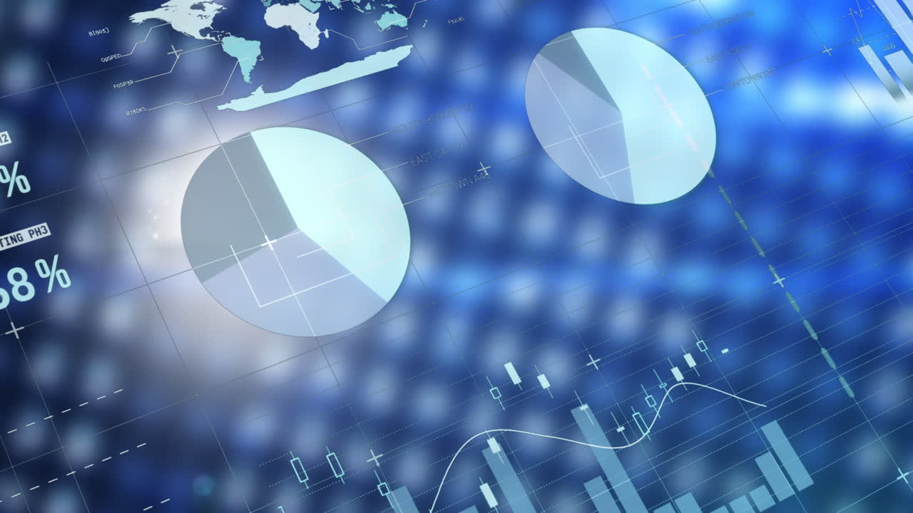 금융 및 통계 데이터 처리는 도시 풍경과 배경에서 그리드 네트워크를 통해