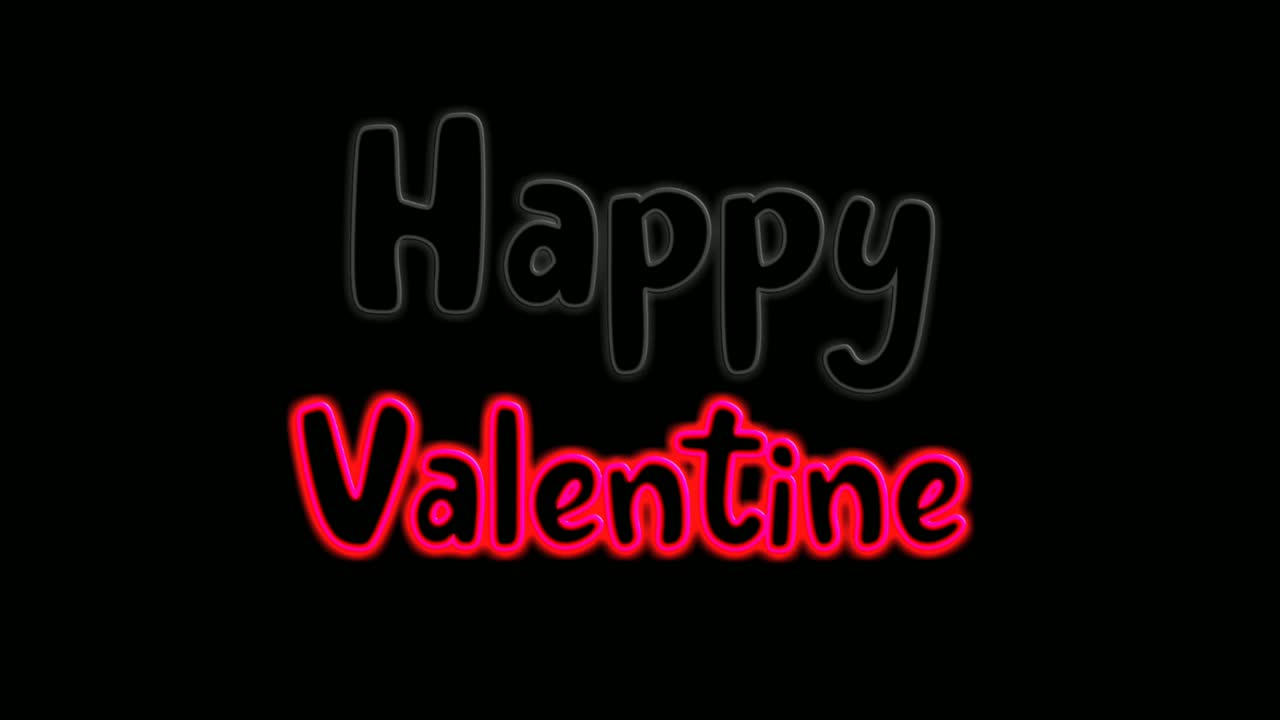tv 프로모션, 화면 보호기, 비즈니스 마케팅, 웹 사이트 디스플레이, 휴일 발렌타인 데이 및 다양한 기능을 위한 다채로운 애니메이션 네온 불빛 텍스트 해피 발렌타인 울트라 hd 배경