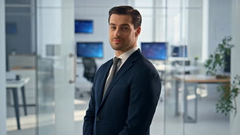confident businessman in modern office