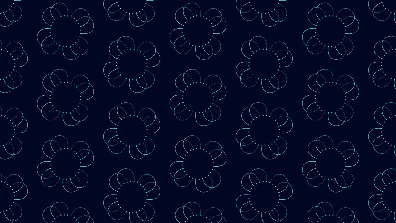 Floral delight artistic blue and black background with circular yellow flowers