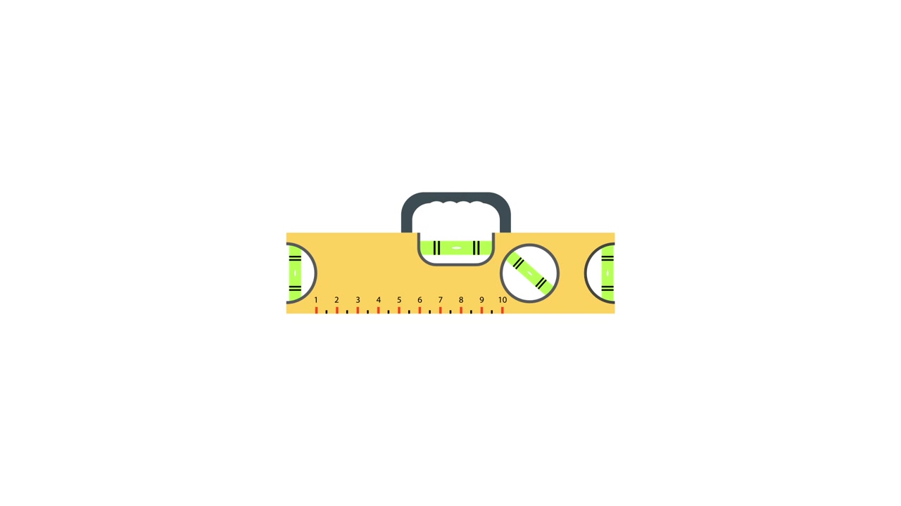 Animated Spirit Level Tool Showing Measurement and Leveling