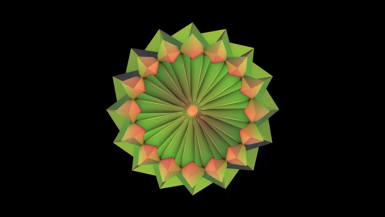 Un bellissimo caleidoscopio. Animazione 3D astratta in loop
