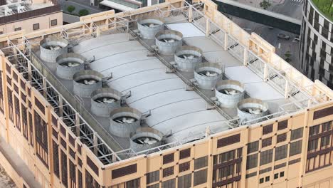 cooling tower fans operating on a building roof