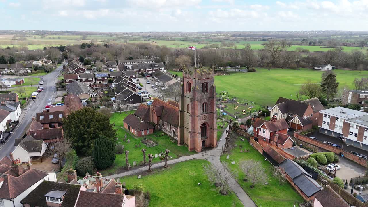 St Edmund and St Mary's Church, Ingatestone Essex uK drone,push in