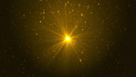 golden light glows by floating particles creating sense of energy radiance motion for golden tones