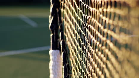 close-up of a tennis net