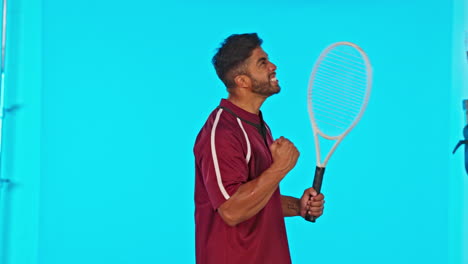 Tennis,-Sieger-Und-Mann-Feiern-Erfolge-Im-Studio