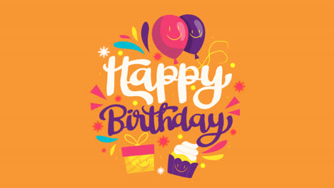 gráfico en movimiento de letras ornamentales de cumpleaños
