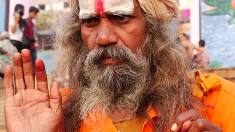 el retrato de un santo sadhu indio