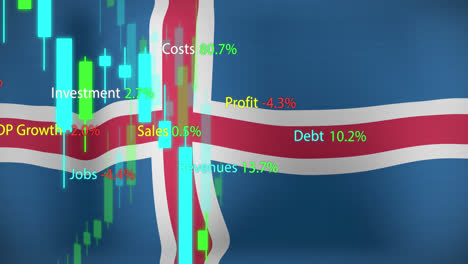 Animation-of-data-processing-over-flag-of-iceland