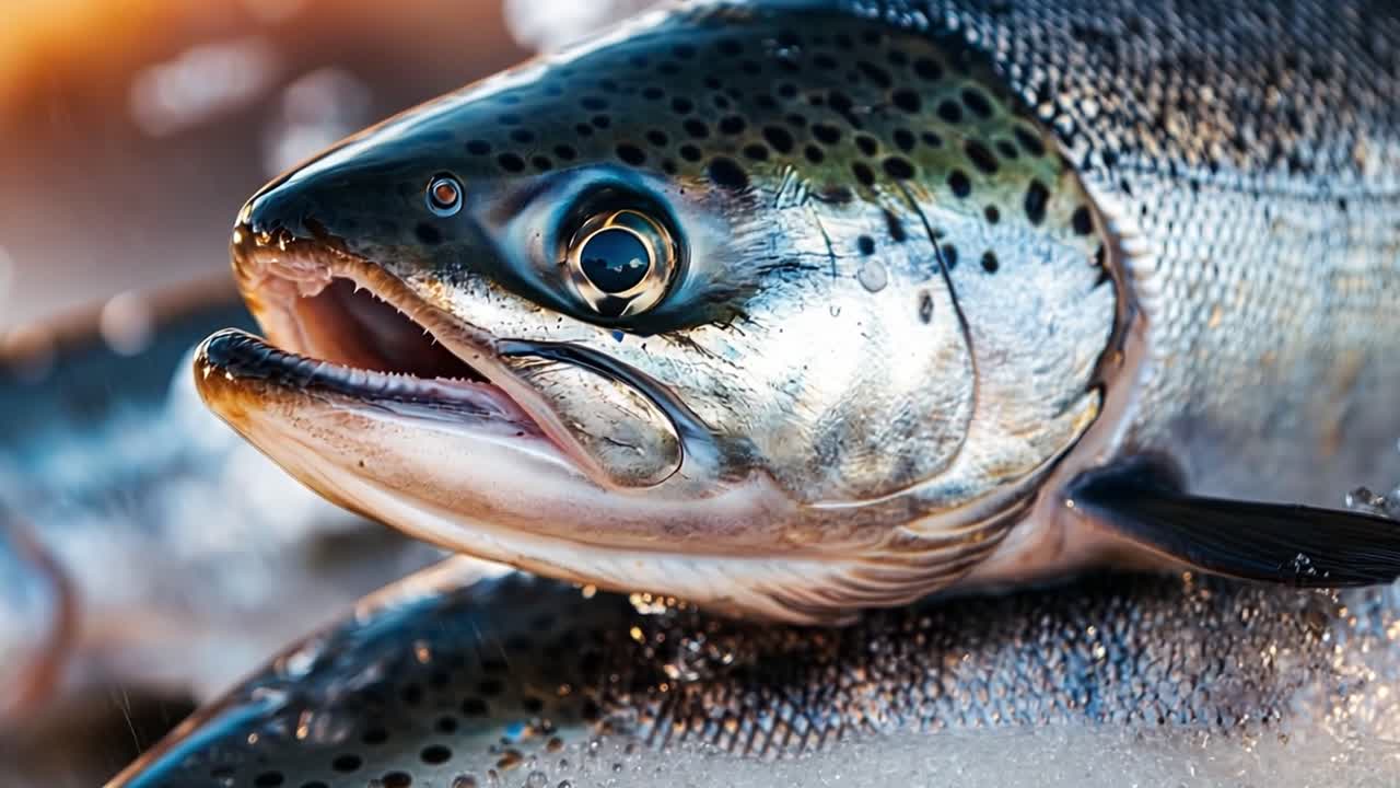 Primo piano di un salmone