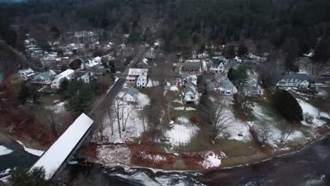 aerial view of woodstock, vermont usa