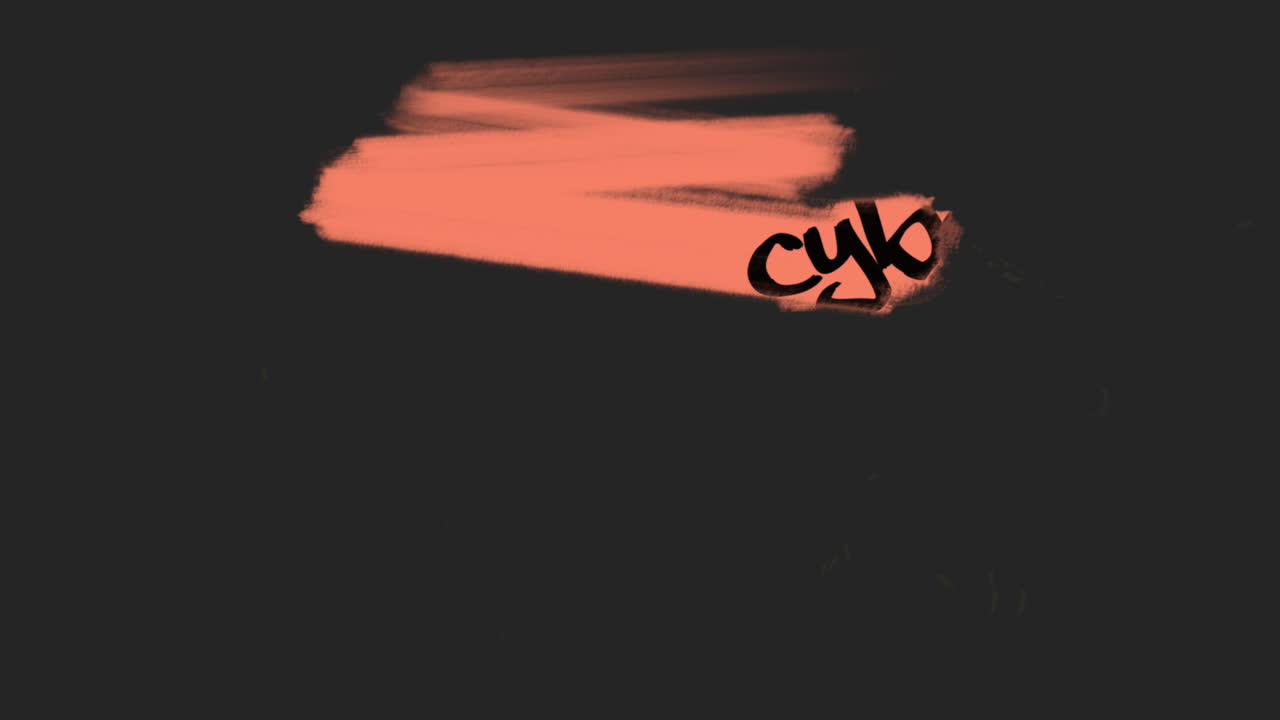 lunes cibernético con pincel de acuarela naranja en gradiente negro