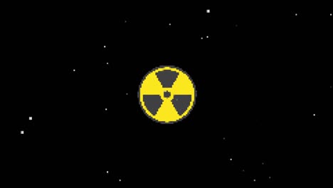 el icono de fallo de radioactividad de píxeles animado.