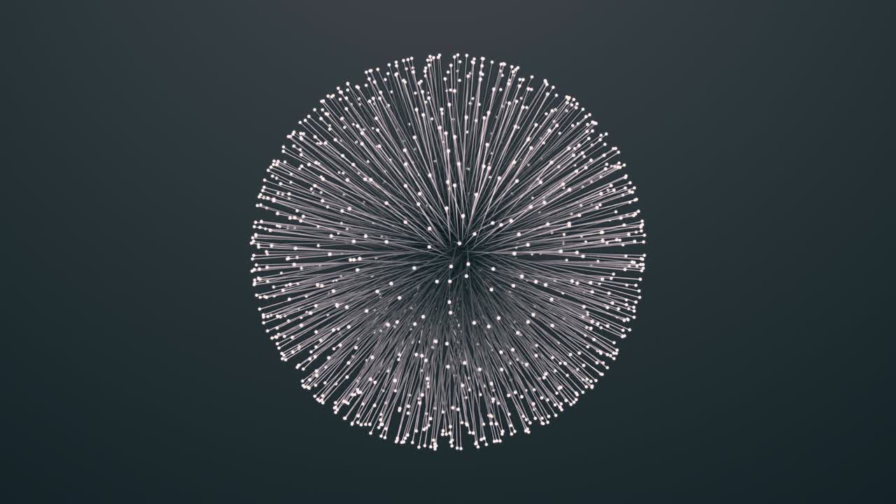 el movimiento aleatorio de las fibras. animación 3d abstracta.