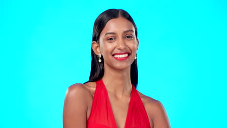 Wink,-happy-woman-face-and-studio-with-isolated