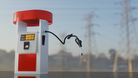 gas pump display and high prices in euros for fuel