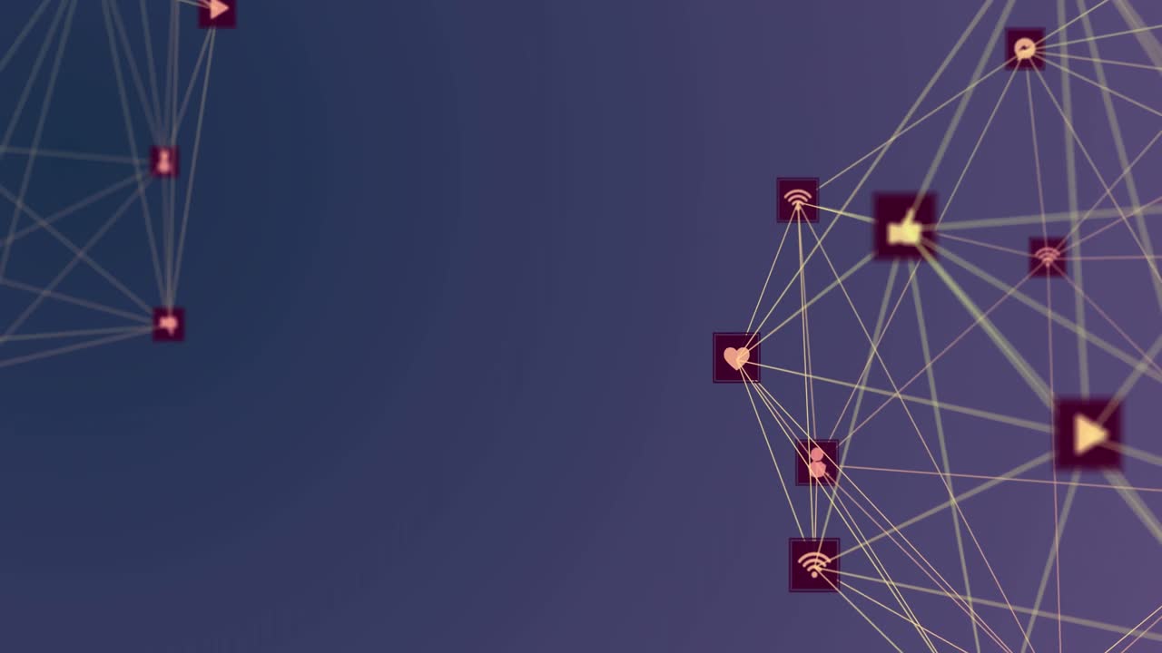 animación de la red de conexiones con iconos