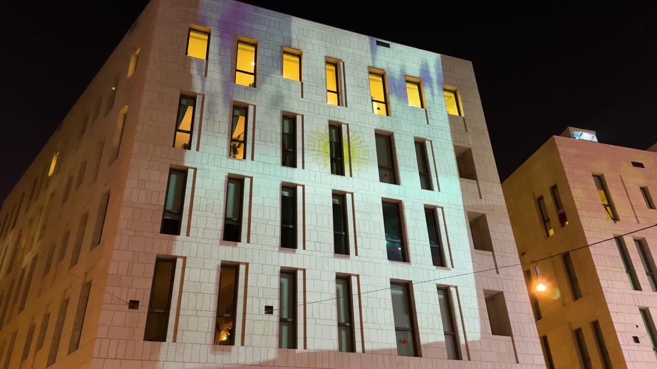 bandera argentina video mapeo pantalla bandera transmisión en vivo partido de fútbol en construcción fifa fan festival celebrar evento de fútbol torneo en qatar doha en el medio oriente los fanáticos viajan a arabia disfrutan del viaje