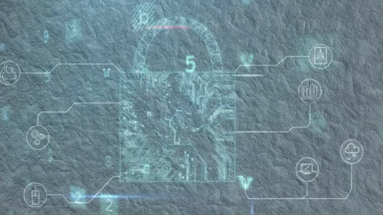 사이버 범죄 및 온라인 보안 애니메이션 4k