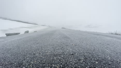 Fog-on-the-road,-Norway.