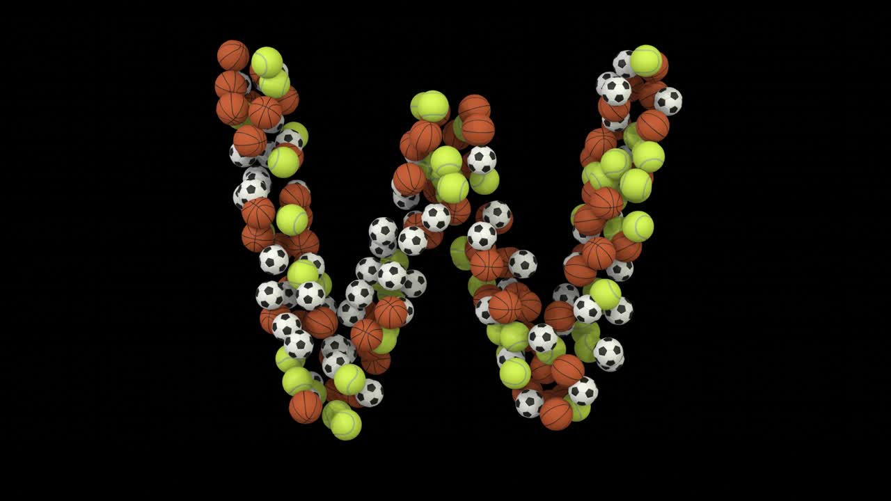 letra de fuente con temática deportiva w