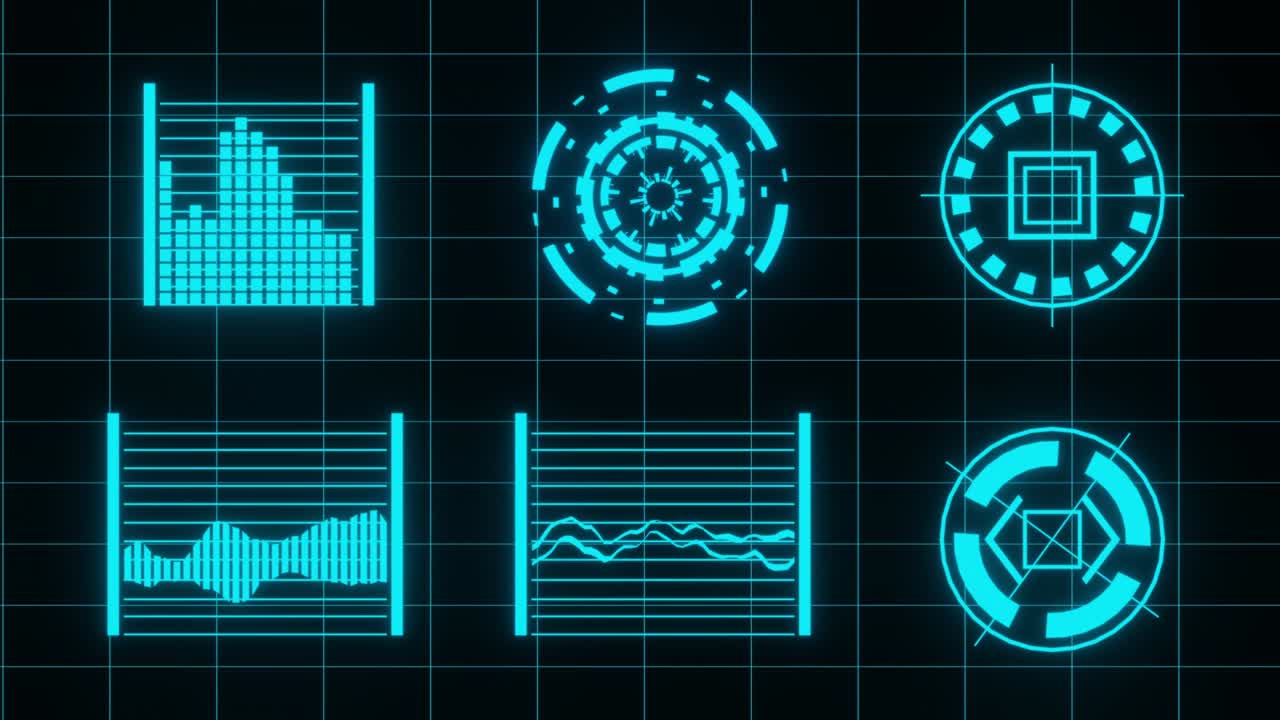 Abstract Sci-Fi Futuristic hologram HUD GUI 3D background