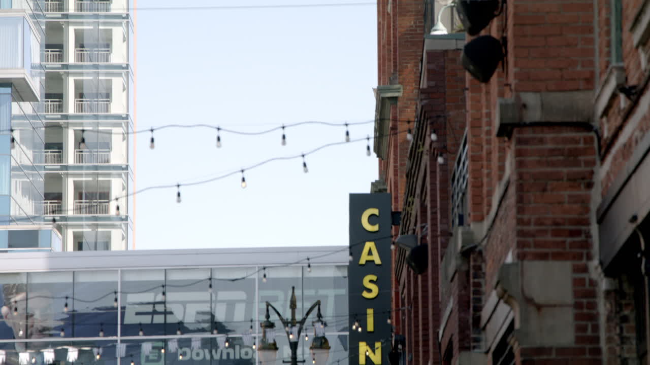 Casino and Pizza Place on a City Street