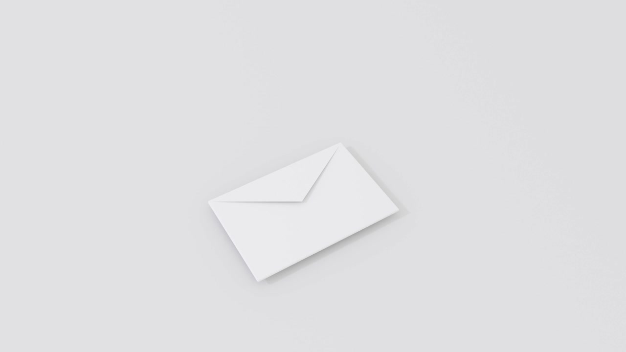 animación de renderizado 3d del sobre con cambio de color. imágenes de bucle 4k.