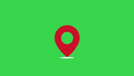 location pin pointer on map animated cartoon on green screen background.