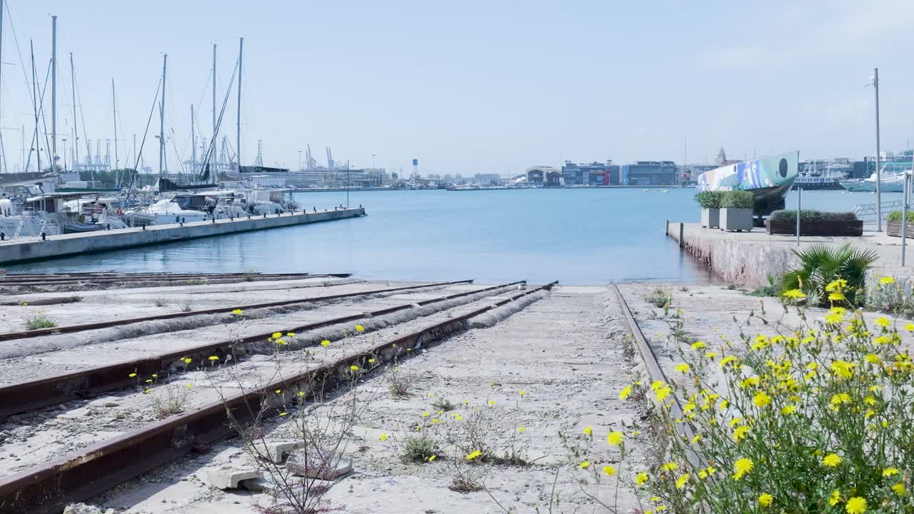 Harbor View with Old Railroad Tracks